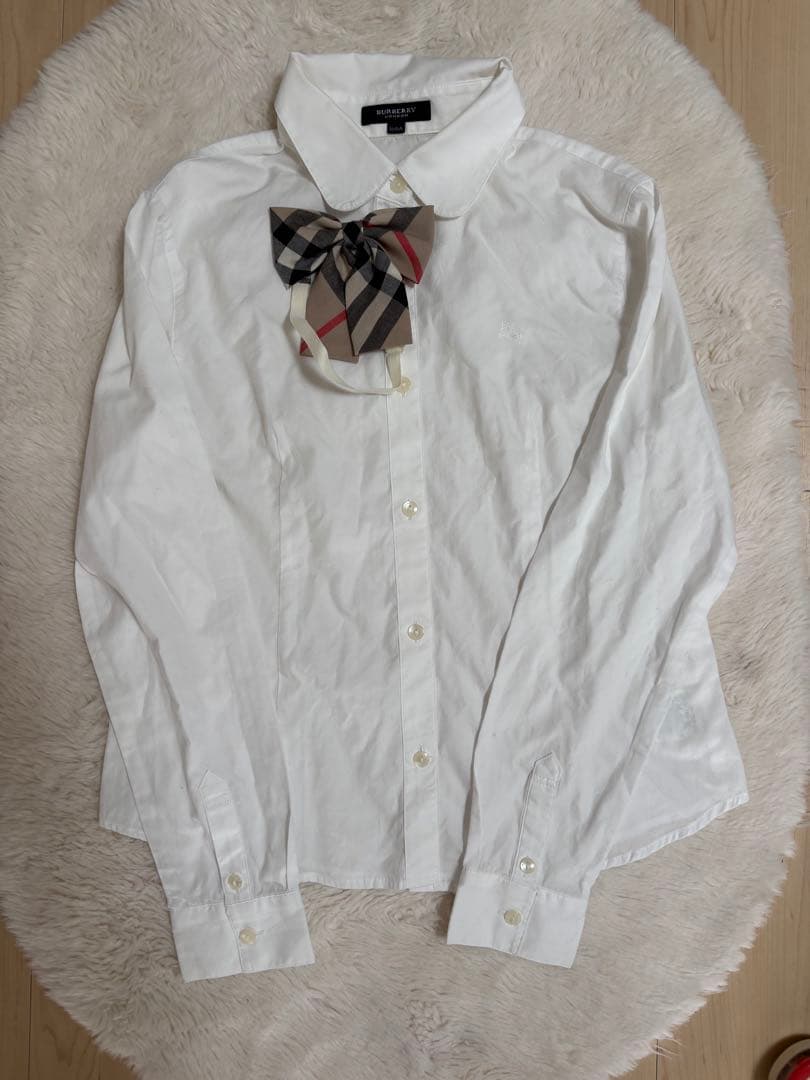 BURBERRY バーバリー シャツ ブラウス　ノバチェック リボンタイ 160