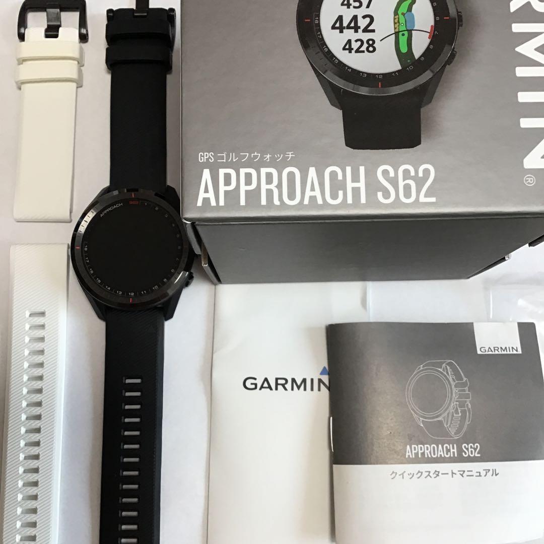★美品★Garmin Approach S62 GPSゴルフウォッチ白ベルト付き