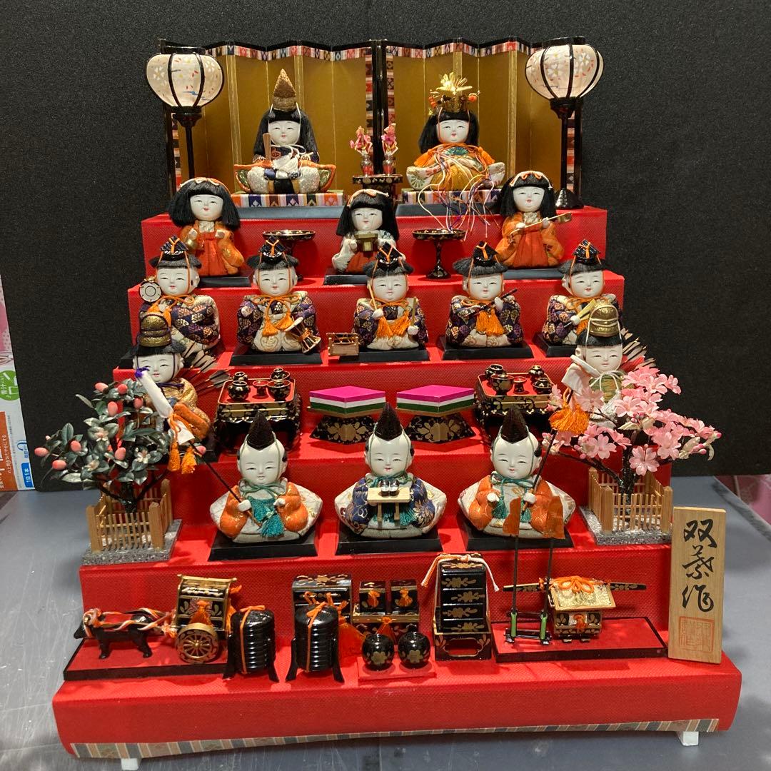 雛人形　まり　木目込み十五人揃え　古め