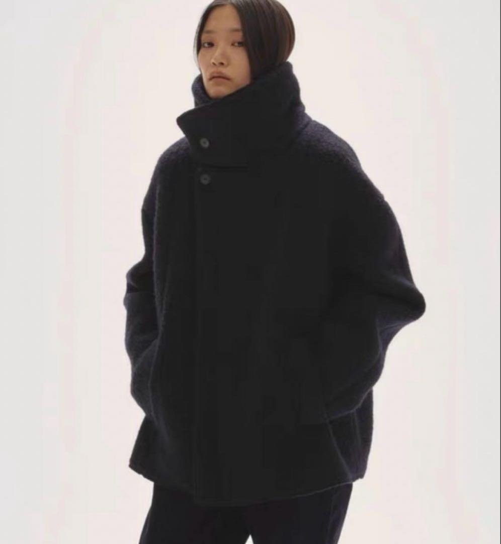 Standcollar Boucle Jacket 38 ブラック