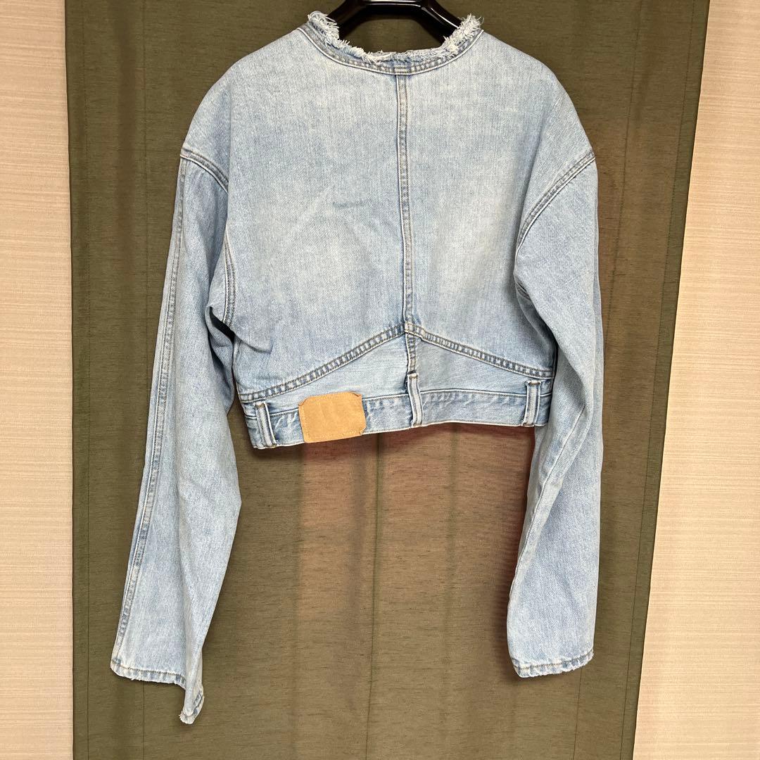 パーバーズ ライトブルー クロップドデニムジャケット