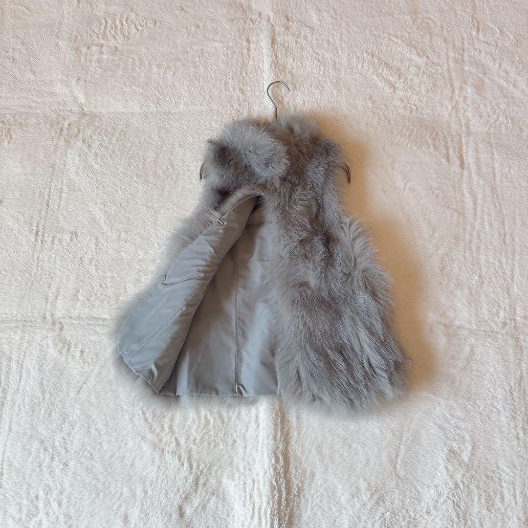 [超美品]SUGAR ROSE リアル フォクス ファー ベスト グレー