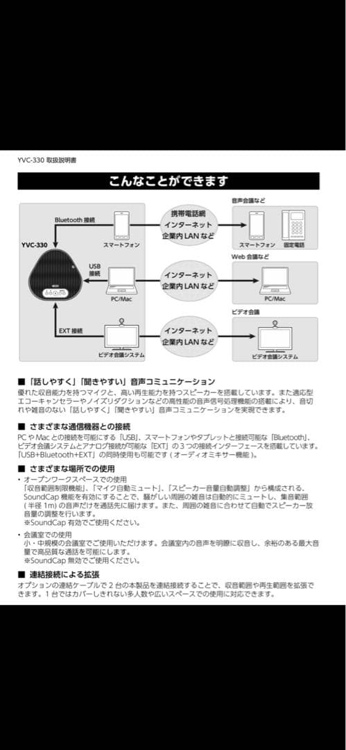 YAMAHA YVC-330 コミュニケーションマイクスピーカー
