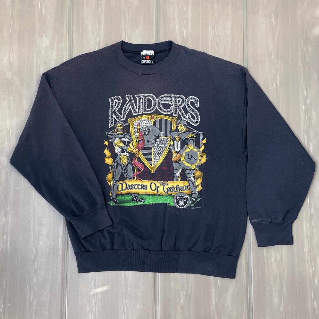 【1991年USA製】鬼フェード NFL レイダース スウェット ビンテージ