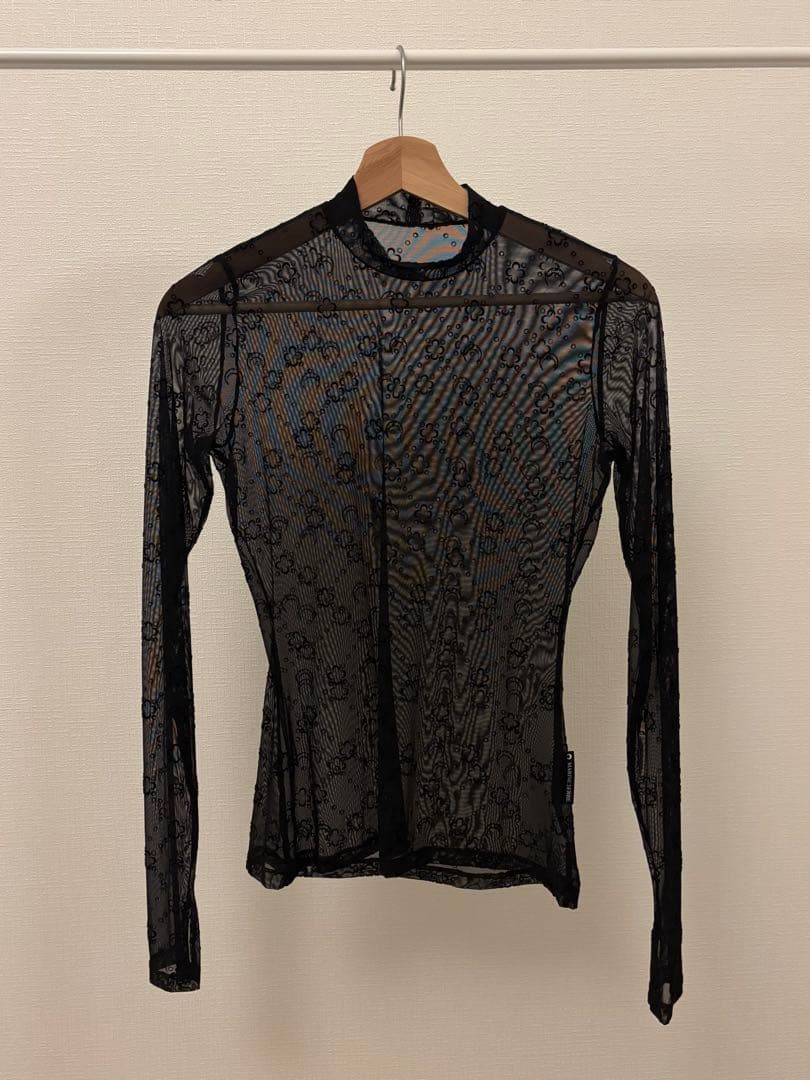 MARINE SERRE メッシュフロック ハイネックトップ