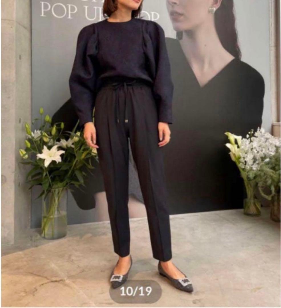 美品 OHGA オーガ モデルパンツ グレー Mサイズウエストゴムセンターライン