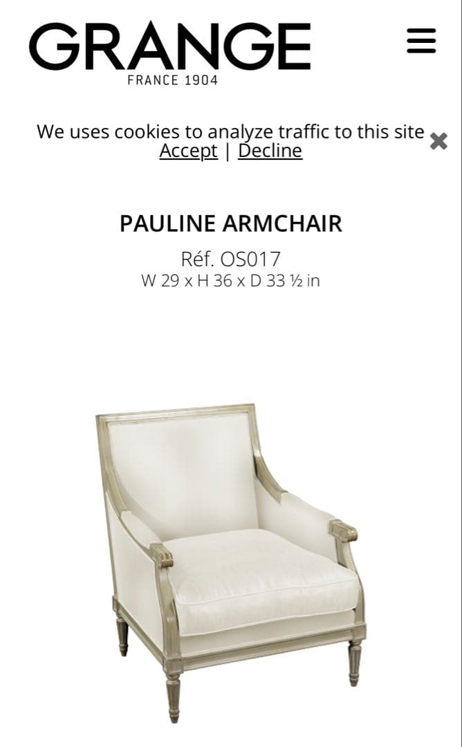 【Momo NO①】GRANGE：クラシック ファブリックソファ