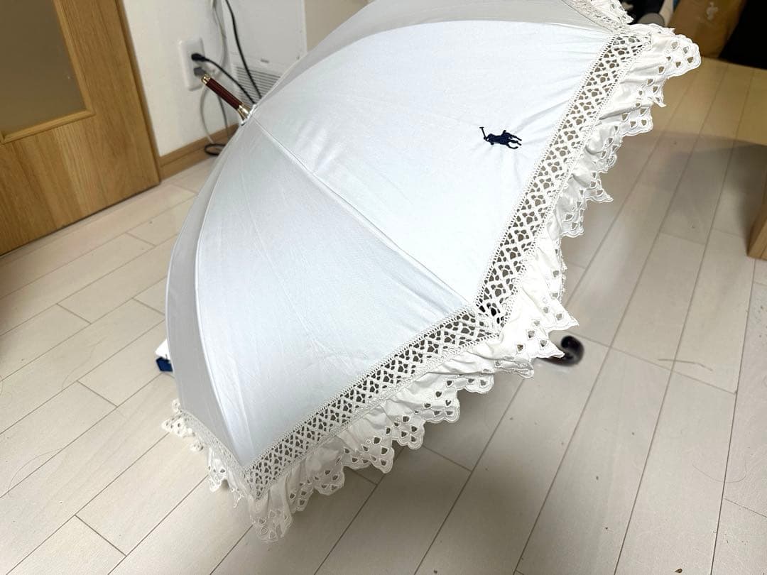 【新品未使用】ポロ　日傘　晴雨兼用傘 長傘 ホワイト　ラルフ