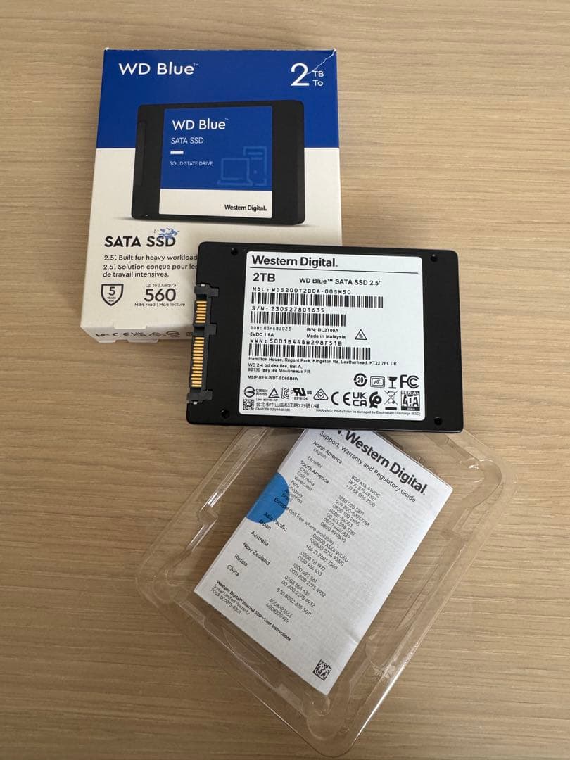 外付けハードディスク・ドライブ WD Blue 2TB SATA SSD