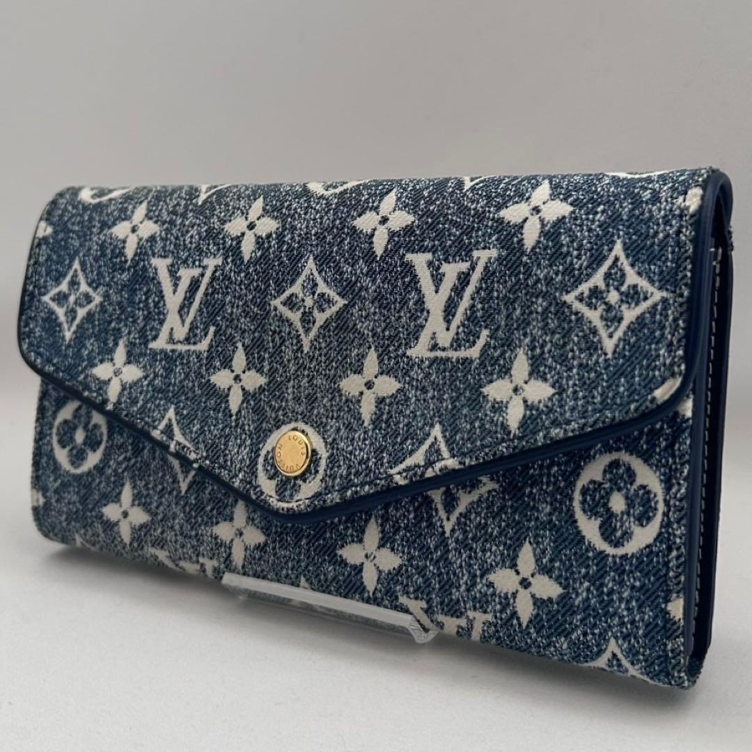 ルイヴィトン ポルトフォイユサラ モノ グラムジャガードデニム 長財布 マリーヌ