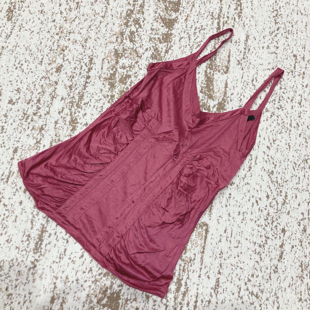 グッチ キャミソール XS ピンク 綿100% ストレッチ イタリア製 インナー