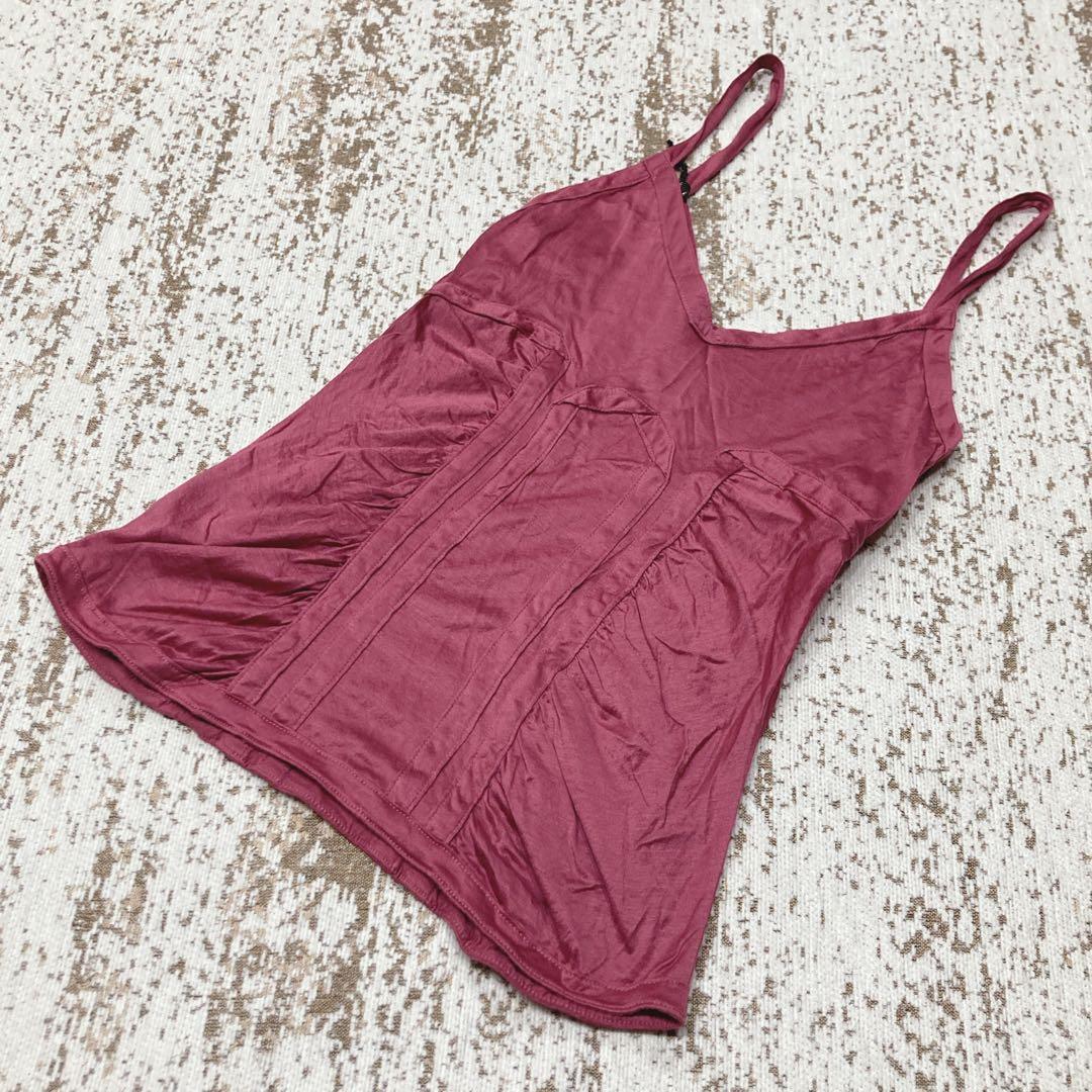 グッチ キャミソール XS ピンク 綿100% ストレッチ イタリア製 インナー