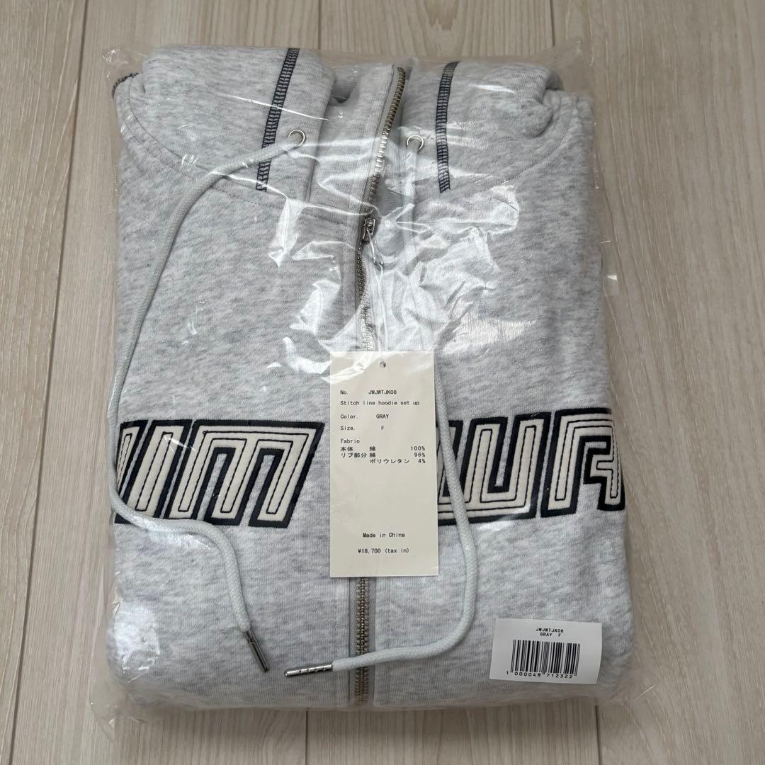 トップス jimwag Stitch line hoodie GRAY