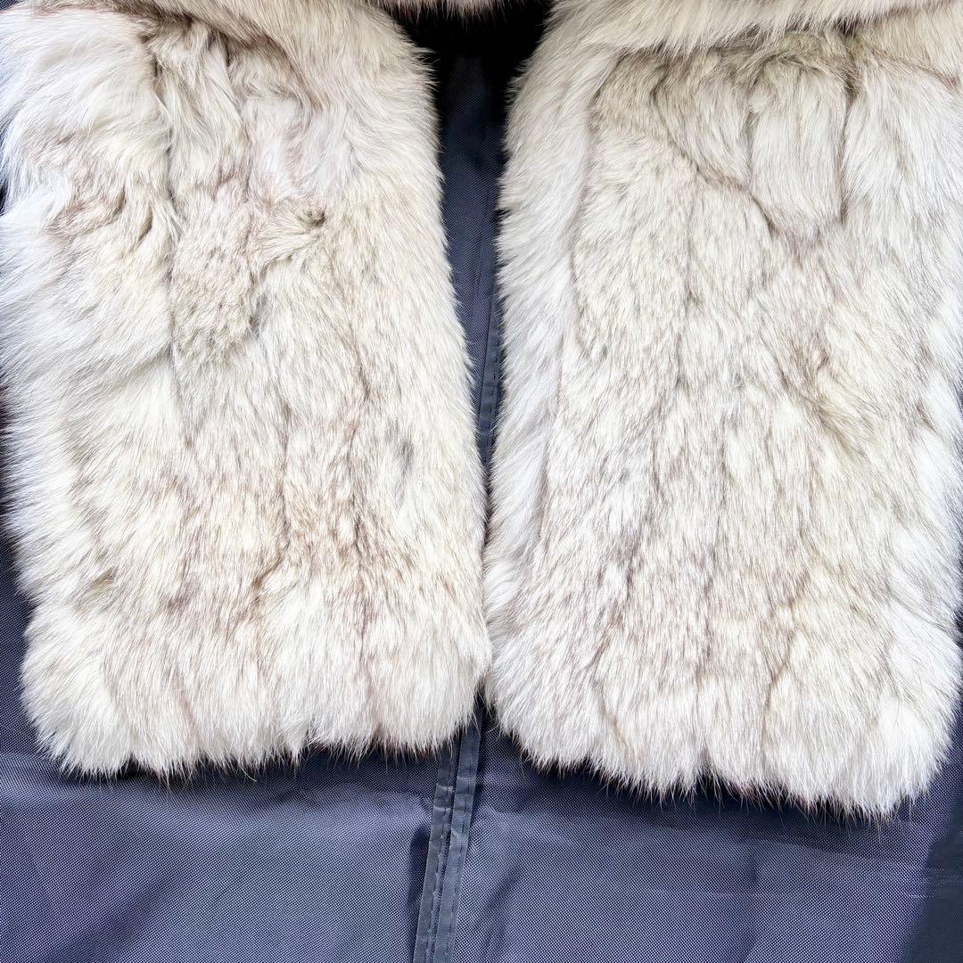 リアルフォックスファーコート ロング丈 ふわふわ XLサイズ相当 総丈117cm