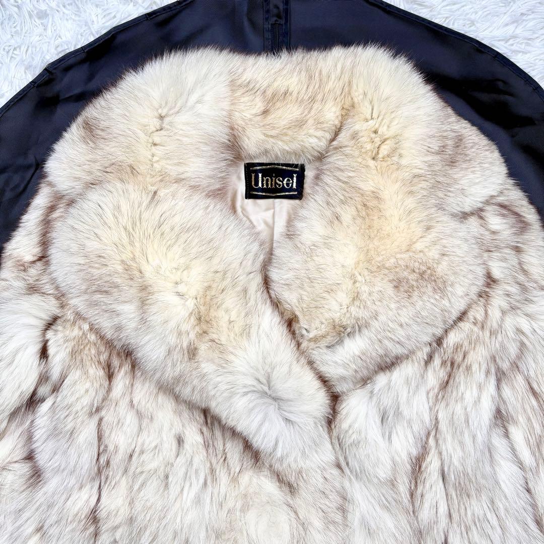 リアルフォックスファーコート ロング丈 ふわふわ XLサイズ相当 総丈117cm