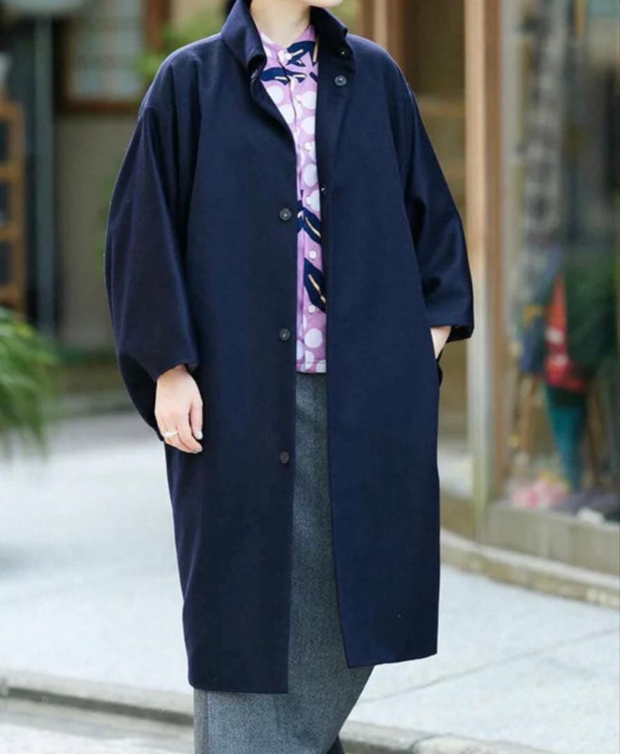 SOU・SOU ソウソウ コート 梳毛綾織 角袖外套 深紺 男女兼用M 新品同様