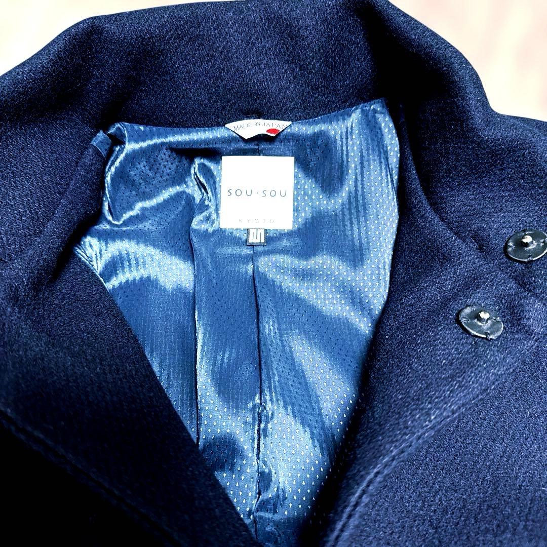 SOU・SOU ソウソウ コート 梳毛綾織 角袖外套 深紺 男女兼用M 新品同様