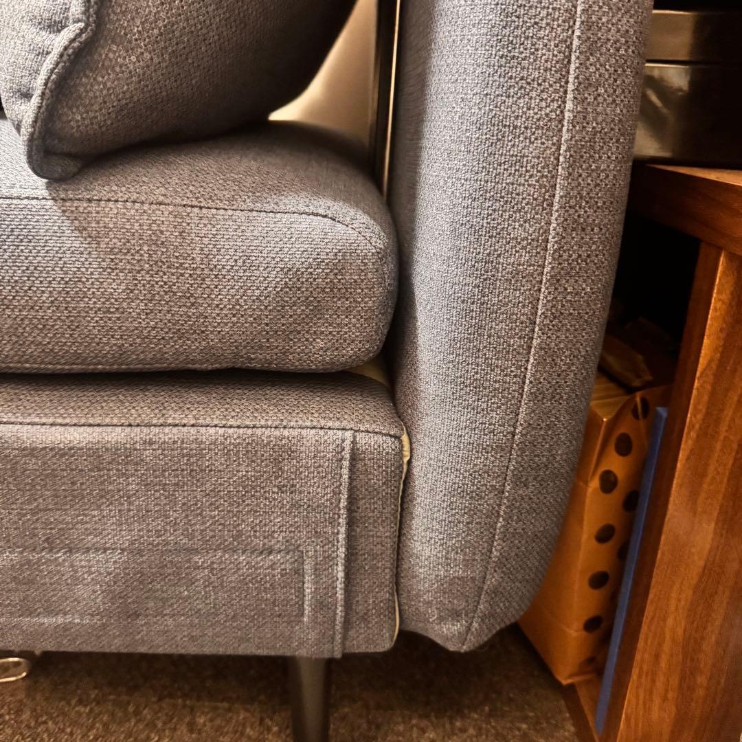 【美品】ニトリ ソファー MS01 シェーズ ロング肘なし Nシールド DBL