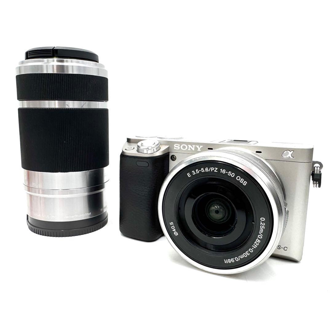 動作良好 Sony ソニー α6000 ダブルズームキット シルバー