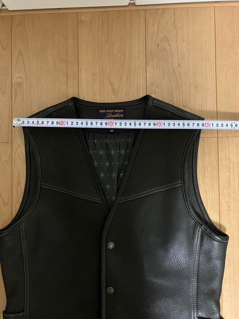 極美品　フラットヘッド　ディアスキン　ベスト　サイズ40 M〜L