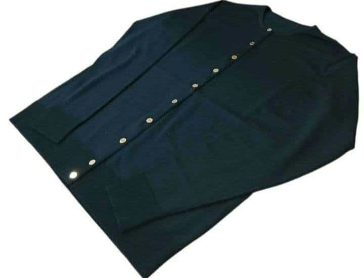 【試着のみ】MUSEDeuxiemeClasseクルーネックカーディガン金ボタン