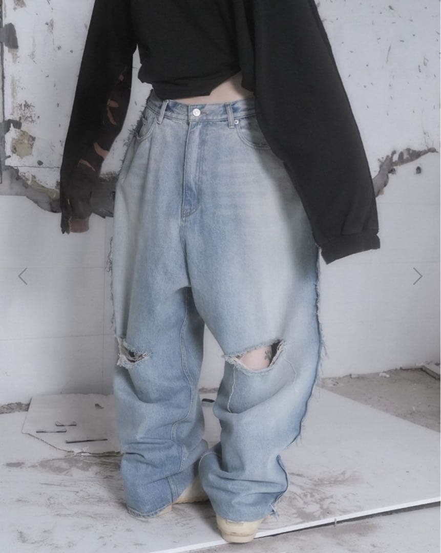 完売品PROJECT G/R TWO FACE DENIM PANTS BLK