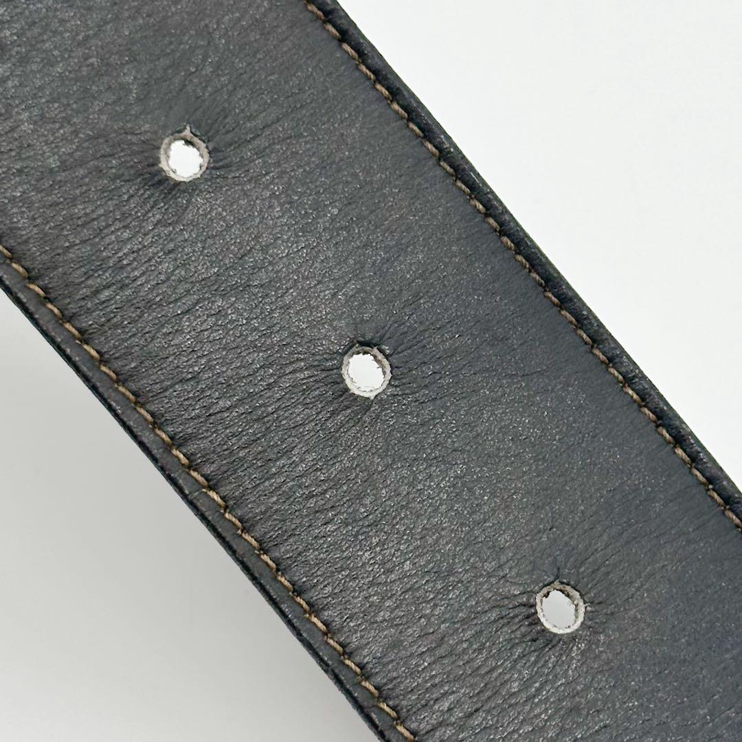 グッチ ベルト インターロッキング GG ブラック レザー ゴールド レディース