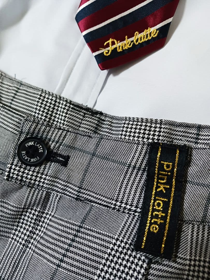 ピンクラテ◆フォーマルスーツ4点セット◆ショートパンツ　チェック◆M165　卒服