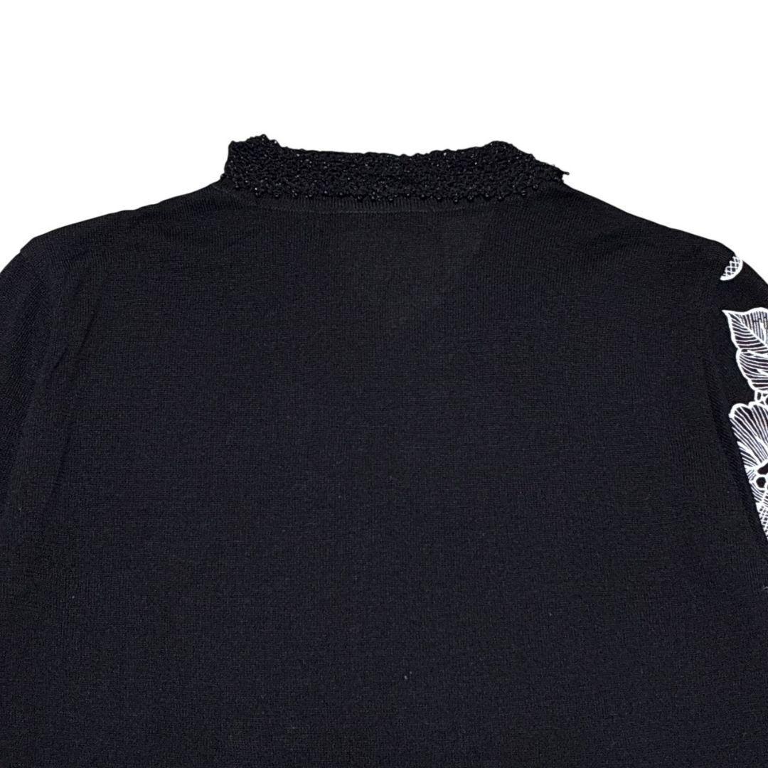 美品✨LEONARD レオナール シルク100% カーディガン ニット 黒 LL