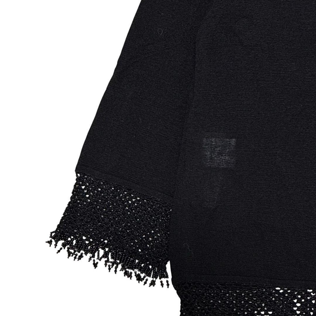 美品✨LEONARD レオナール シルク100% カーディガン ニット 黒 LL