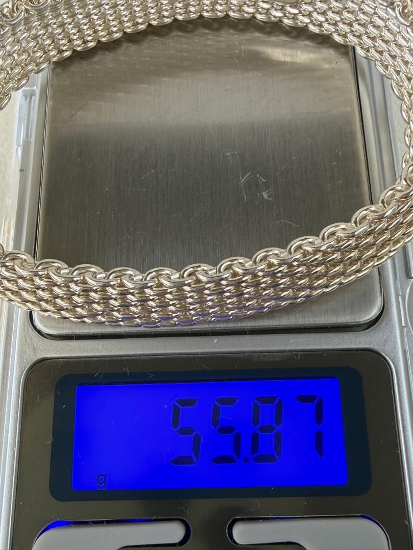 美品　ティファニー　サマセットメッシュ　バングル　９２５