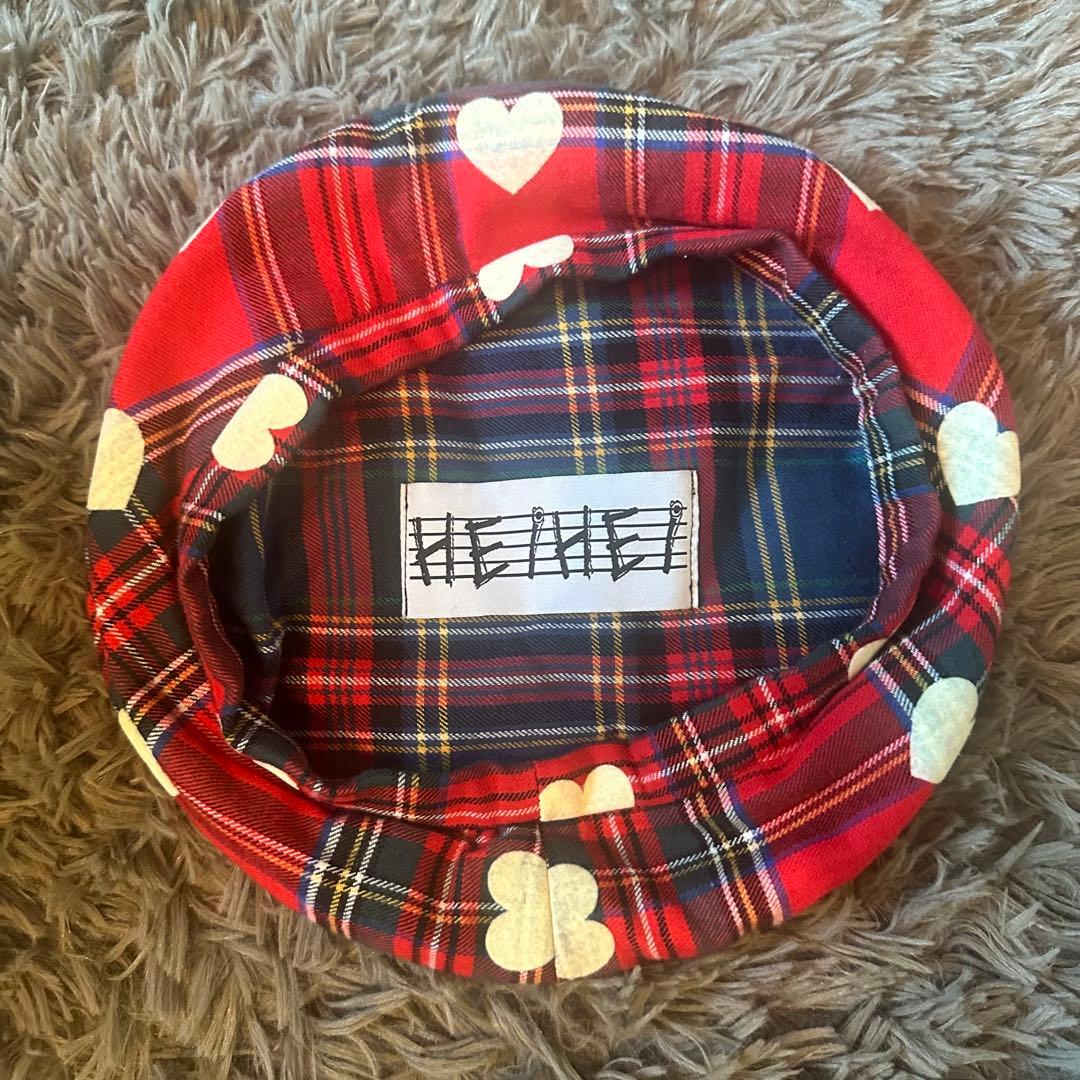 HEIHEI ベレー帽 赤チェック