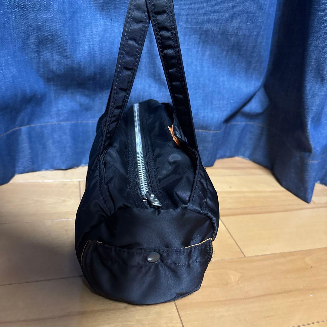 ポータータンカーブラック ×オレンジナイロン ドラムバッグ