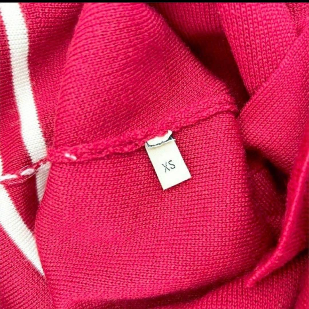 GUCCIワンピース コントラストトリム ウール ドレス XS 赤 白 長袖