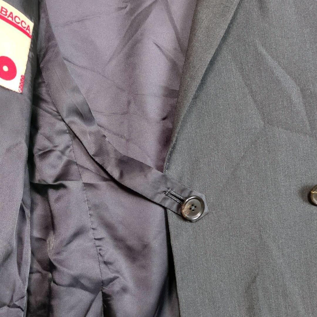 ダブルブレストジャケット 38(M) カシミヤ混 ウール ブラック系 古着