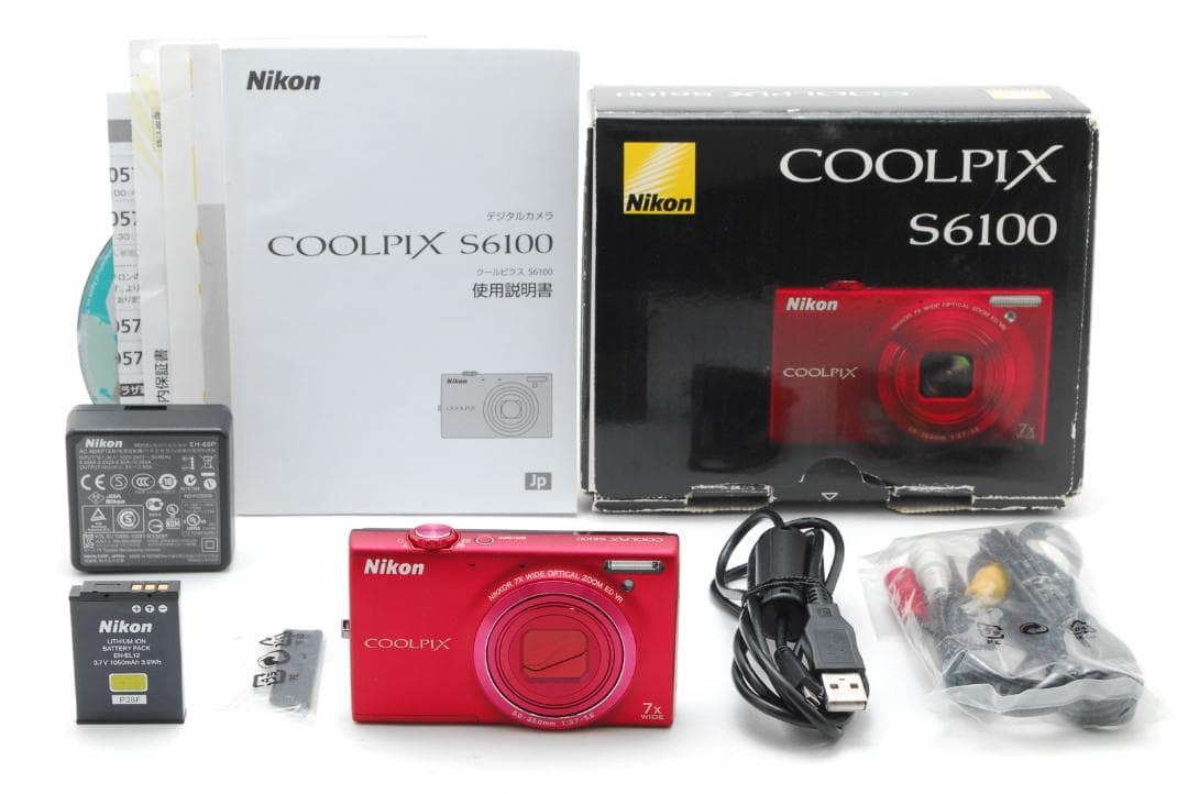 Nikon COOLPIX S6100 赤 付属品多数 動作確認済み