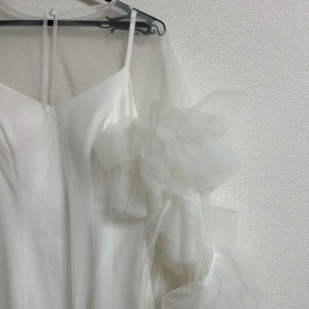 ホワイトフリル マーメイドドレス