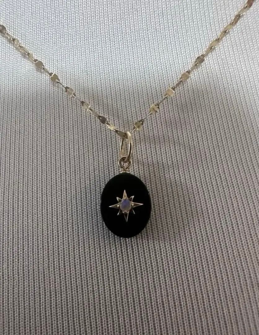 agete アガット　K10 チャーム　オニキス　オパール　販売証明書付き