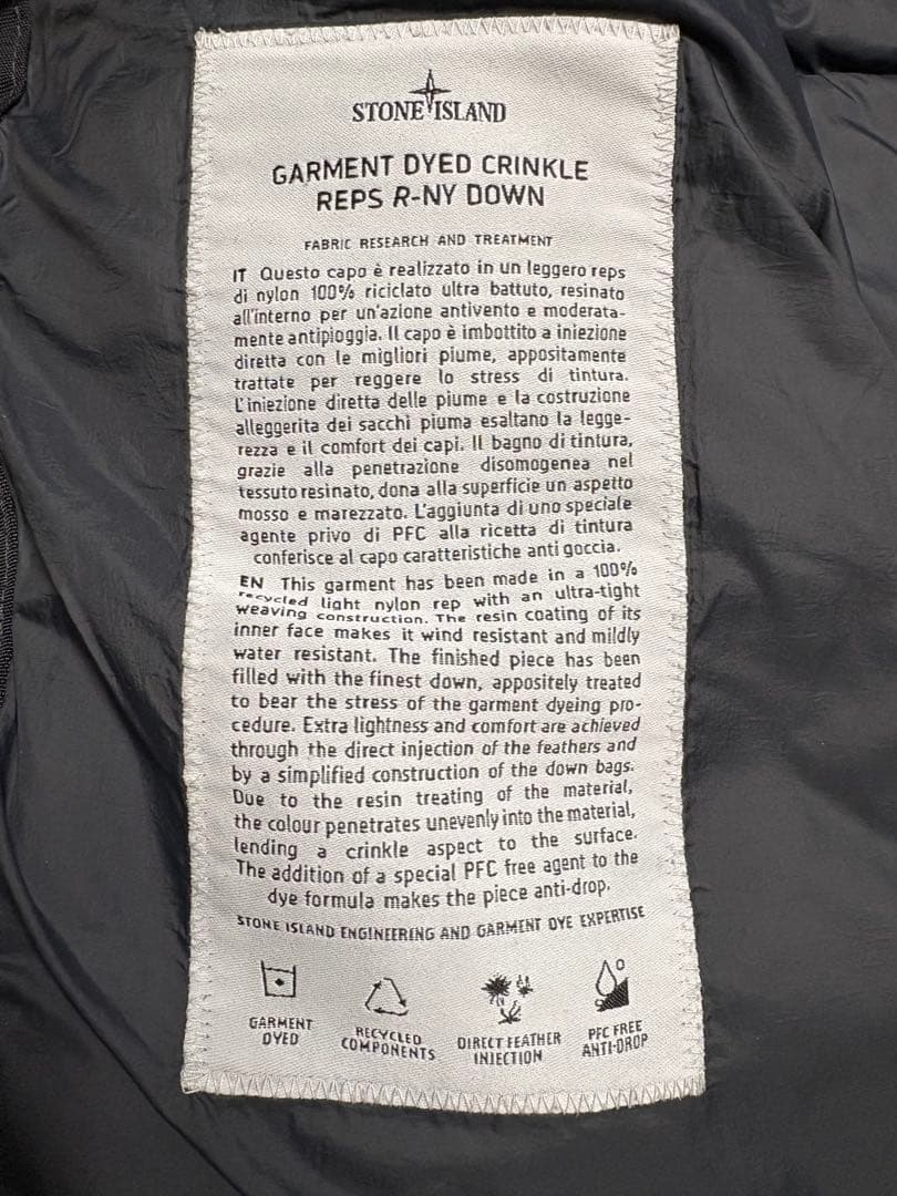 Mサイズ STONE  ダウンベスト ブラック