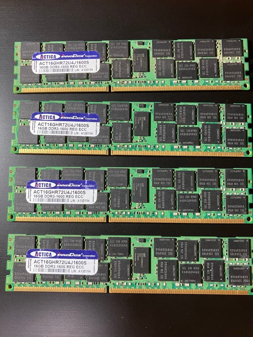 DDR3-1600 16GB ECC メモリー 4枚 計64GB