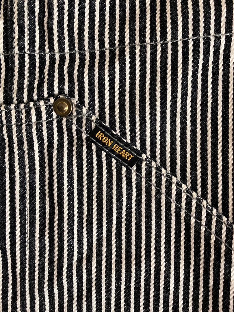 アイアンハート ヒッコリーストライプ オーバーオール 本店リペア有