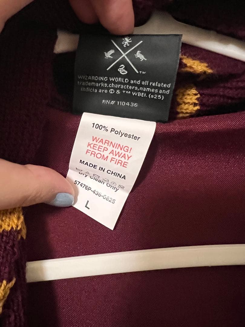 【公式】スタジオツアー東京　ローブ　グリフィンドール　マフラー　Lサイズ