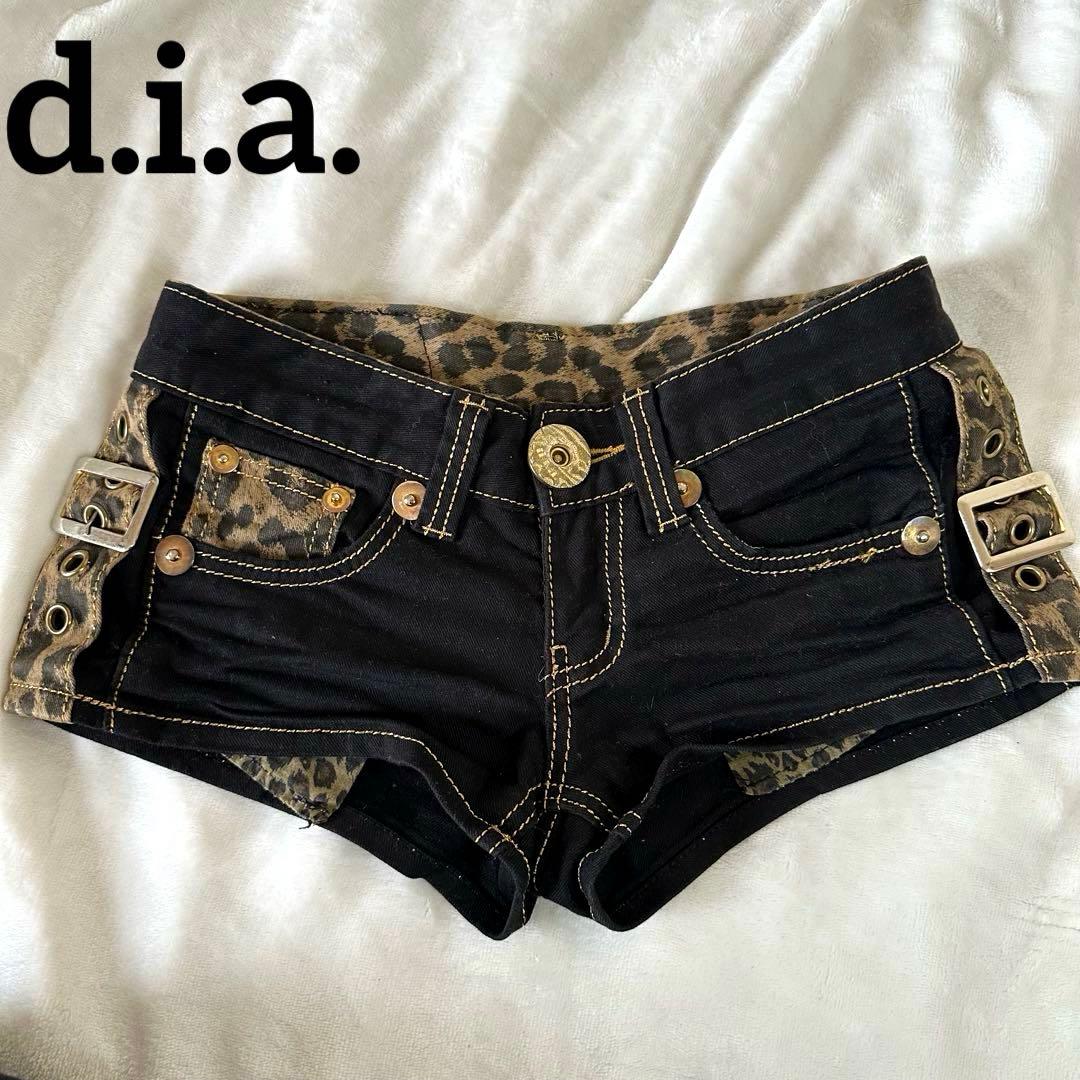 【もち】d.i.a.サイドヒョウ柄ベルトショーパン　ヒョウ柄パールベルト