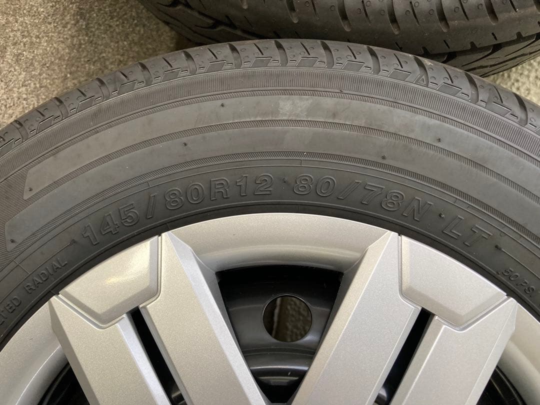 アトレー 新車外し 145/80R12 タイヤ ホイール セット キャップ付き