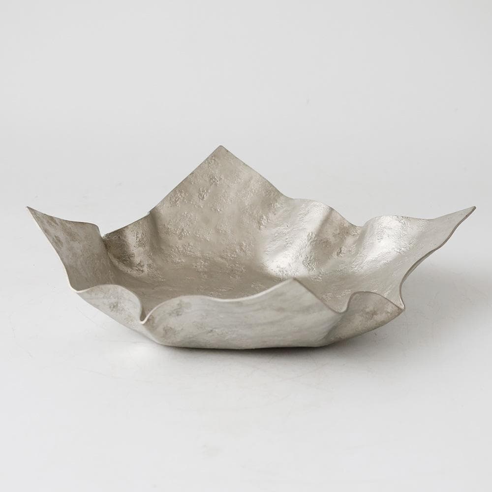 高岡銅器 保峰作 純錫 うつわ 煎茶道具 金属工芸 菓子器 菓子鉢 640ｇ