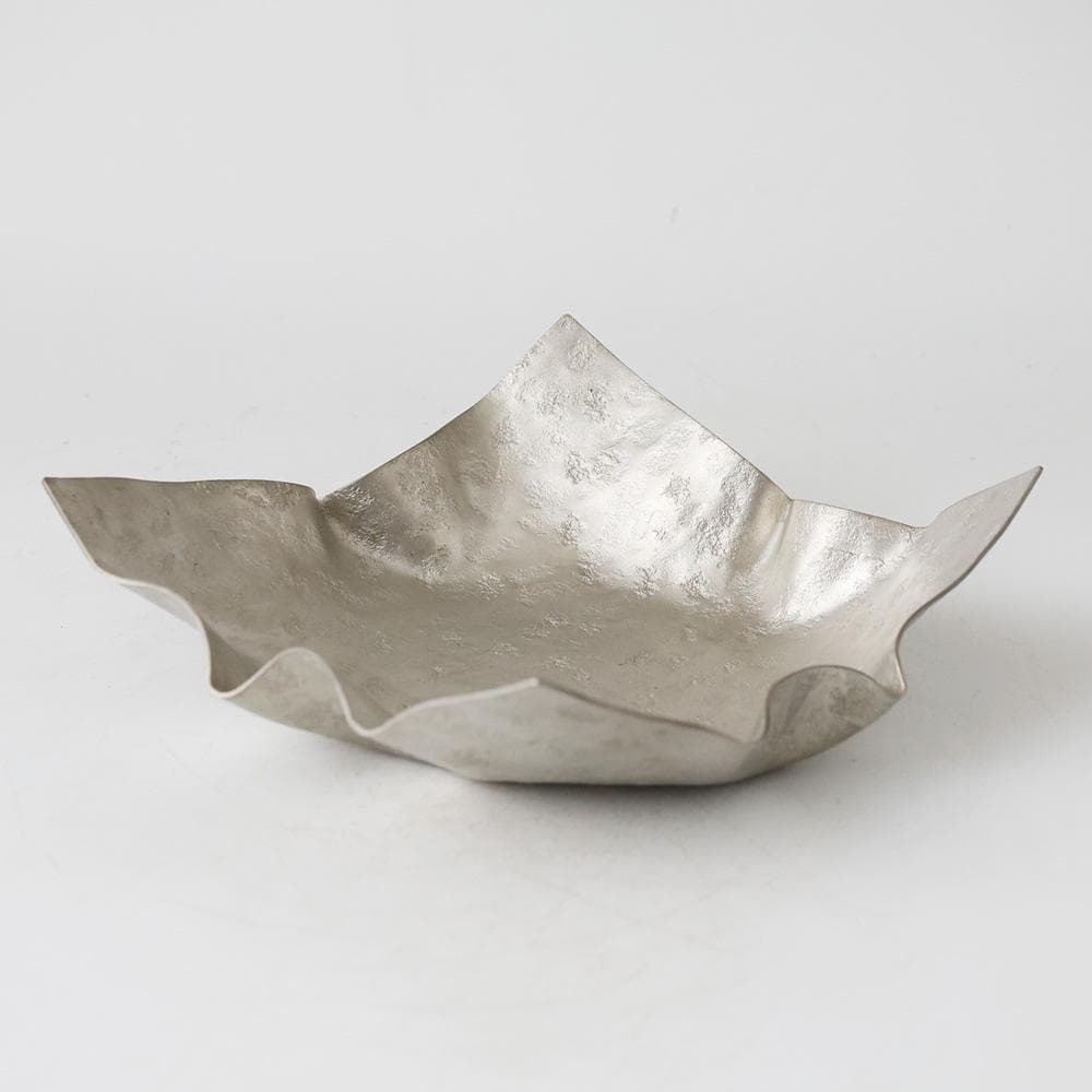 高岡銅器 保峰作 純錫 うつわ 煎茶道具 金属工芸 菓子器 菓子鉢 640ｇ