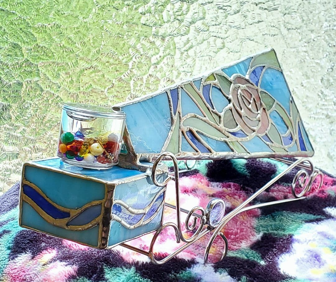 【Sankyo】ステンドグラスタイプ『オルゴール付き大型万華鏡』☆全長30cm☆