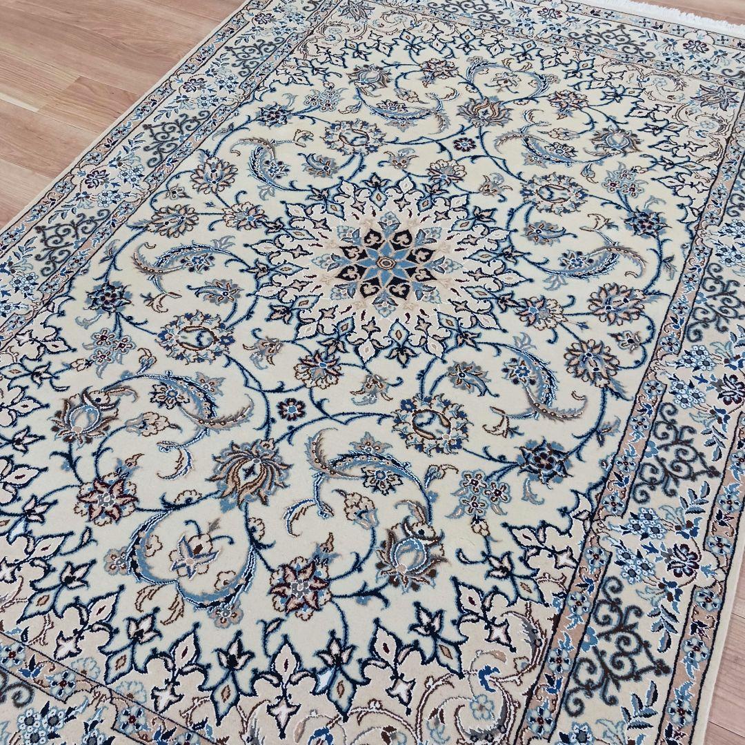 Y2601 最高級ペルシャ絨毯 イラン ナイン産 ウール 手織り 大判