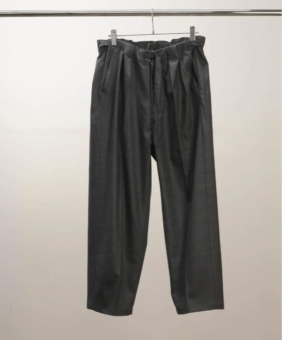 パンツ ANCELLM BACKSATIN BELTLESS SLACKS GRAY 1