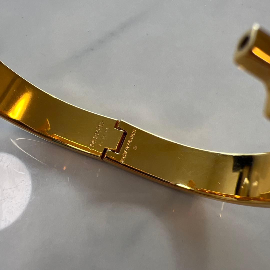 エルメス　クリッククラック　ホワイト×ゴールド金具